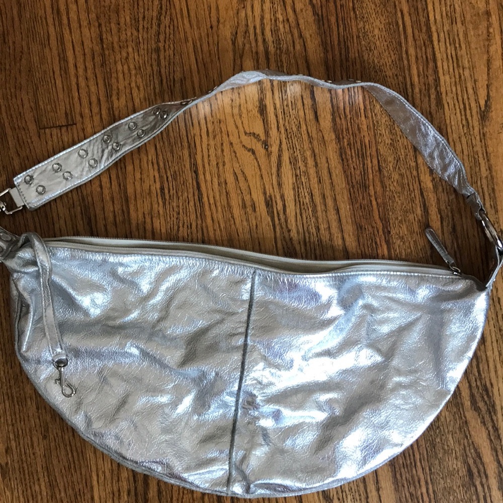 Vintage - Shiny Silver Soft Hobo Bag - Y2K - Street Chic